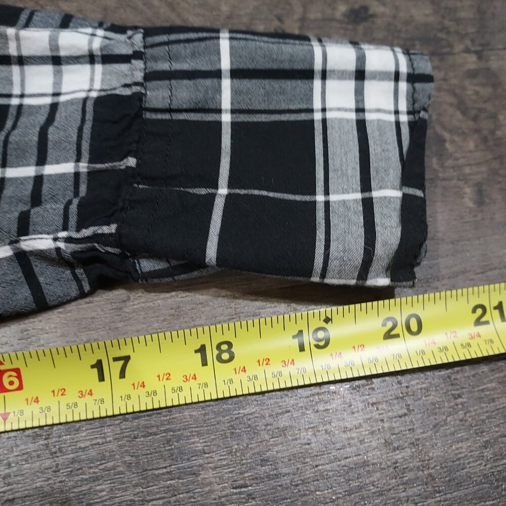 Abercrombie Fitch Women XS Black  White Plaid Long Sleeve Button Shirt Western - Picture 9 of 9